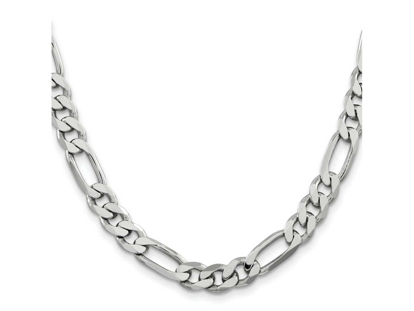 FJC Finejewelers 925 Sterling Silver Rhodium Plated Figaro Chain 28 Inches x 7.75 mm