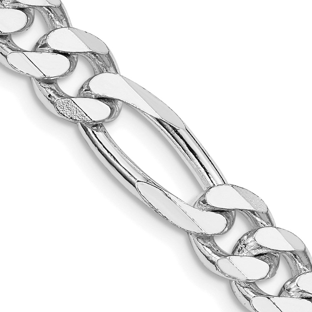 FJC Finejewelers 925 Sterling Silver Rhodium Plated Figaro Bracelet Chain 9 Inches x 7.75 mm