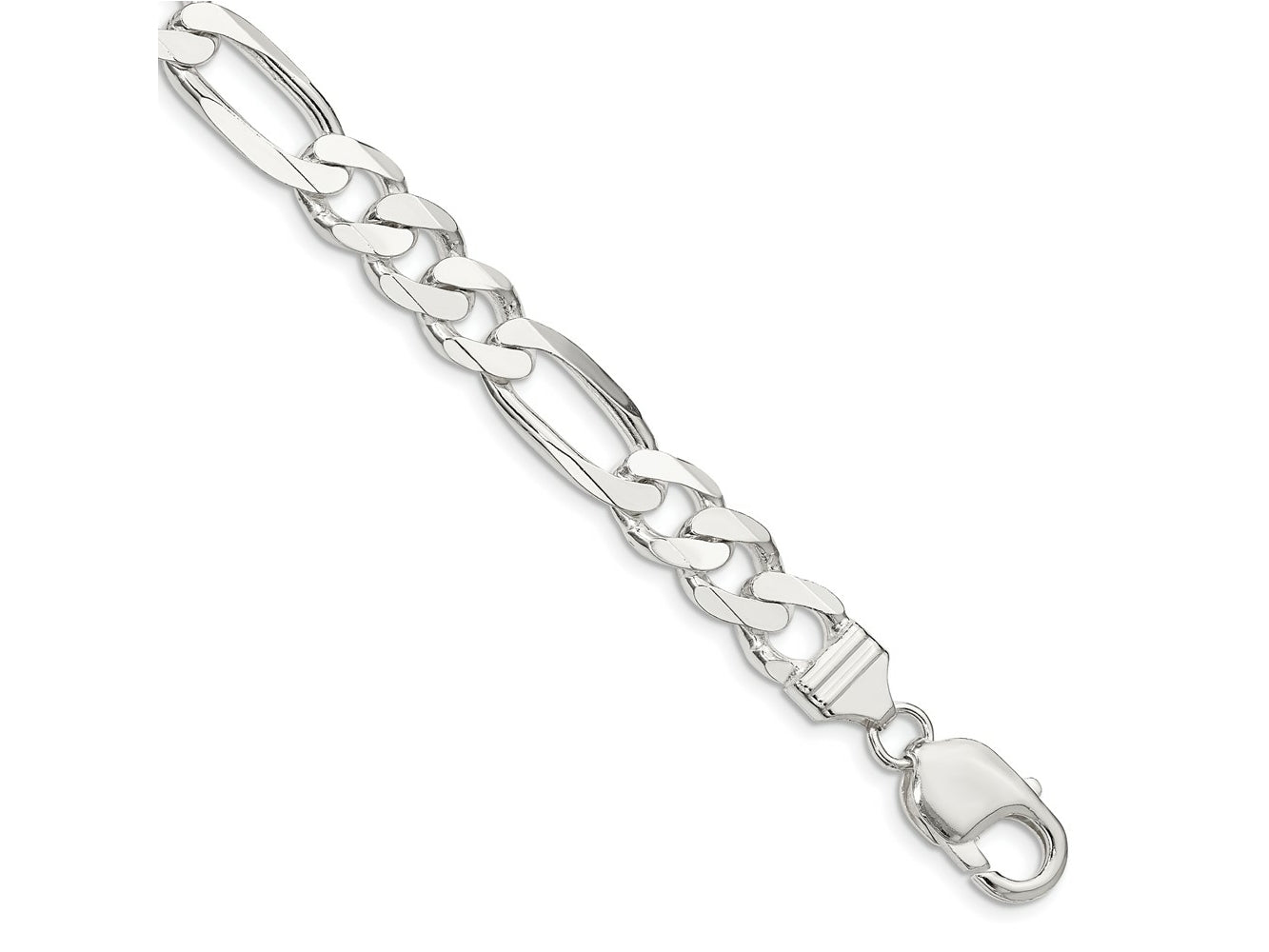 FJC Finejewelers 925 Sterling Silver Figaro Bracelet Chain 8 Inches x 9 mm