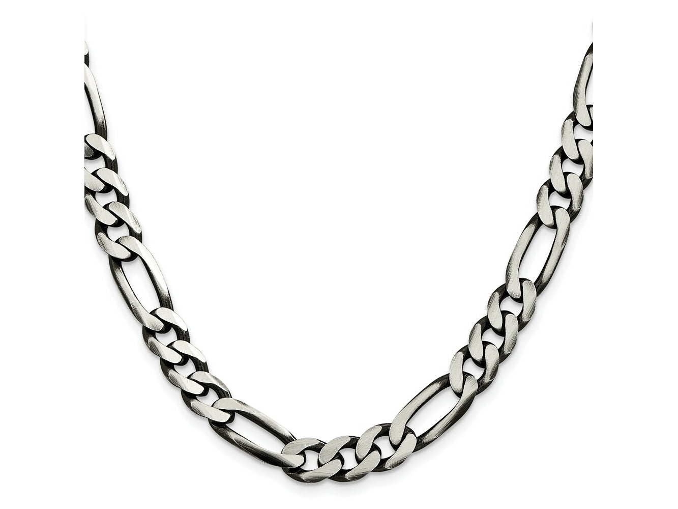 FJC Finejewelers 925 Sterling Silver Antiqued Figaro Chain 20 Inches x 9 mm