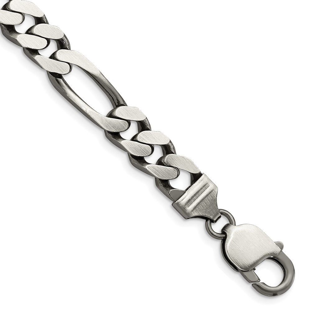 FJC Finejewelers 925 Sterling Silver Antiqued Figaro Bracelet Chain 8 Inches x 9 mm