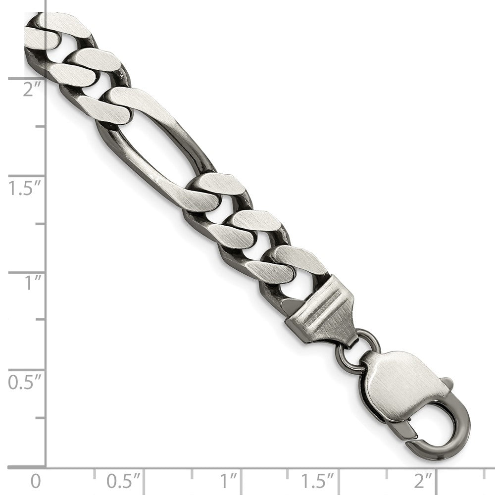 FJC Finejewelers 925 Sterling Silver Antiqued Figaro Bracelet Chain 8 Inches x 9 mm