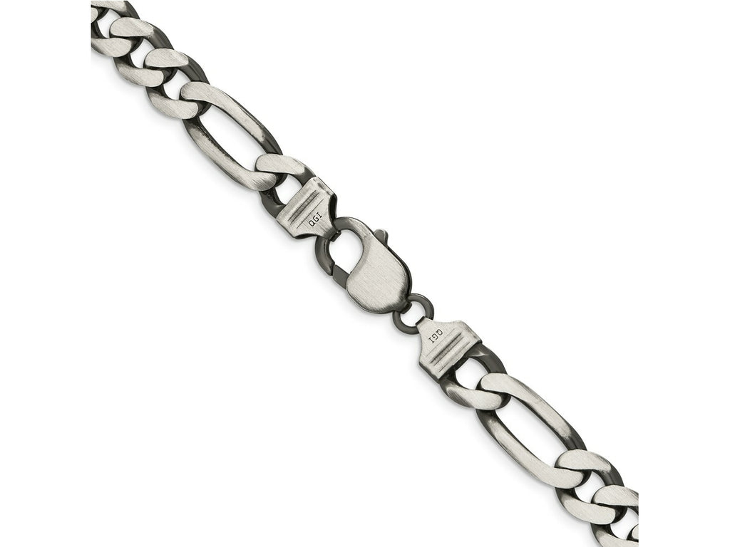 FJC Finejewelers 925 Sterling Silver Antiqued Figaro Bracelet Chain 8 Inches x 9 mm