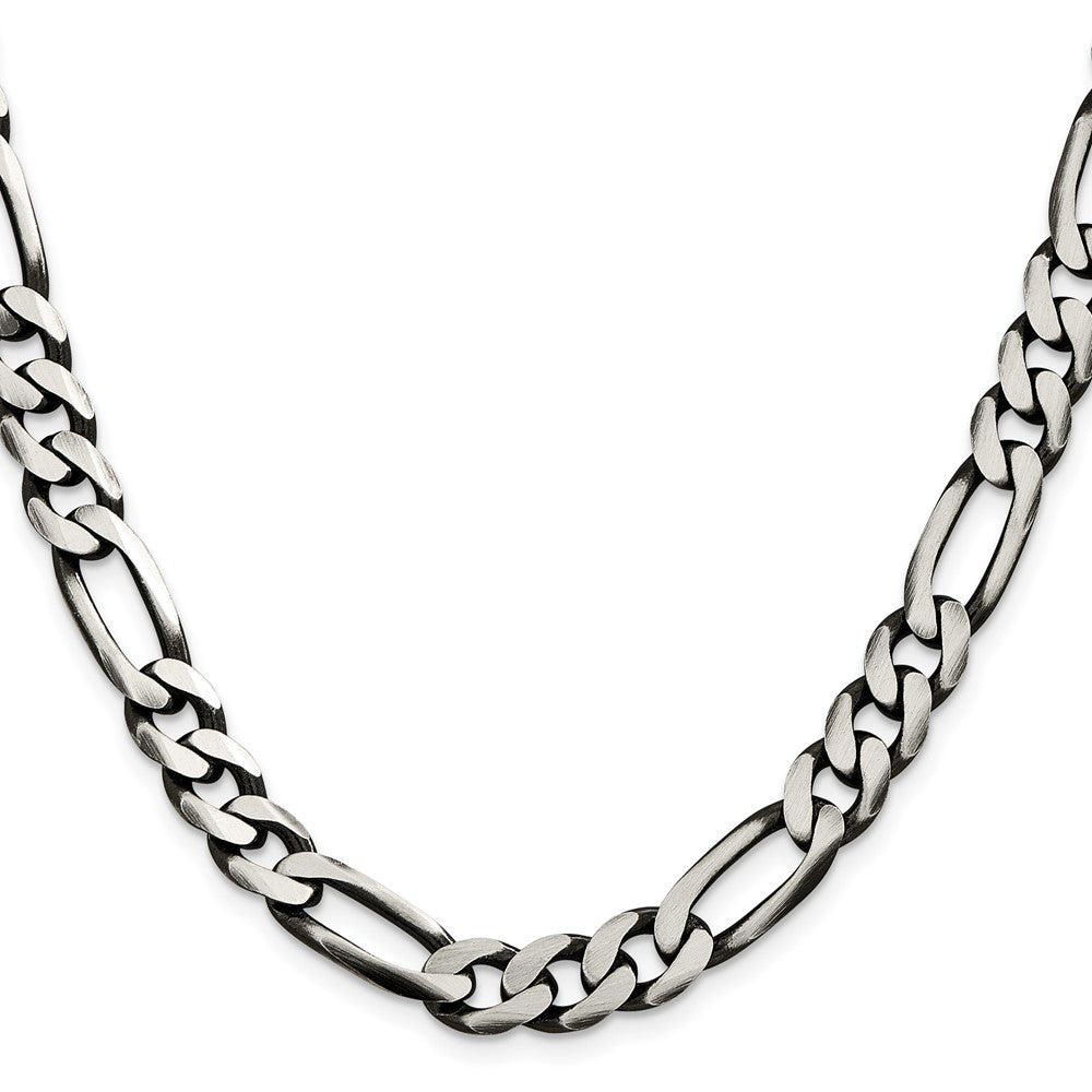 FJC Finejewelers 925 Sterling Silver Antiqued Figaro Chain Bracelet 9 Inches x 9 mm