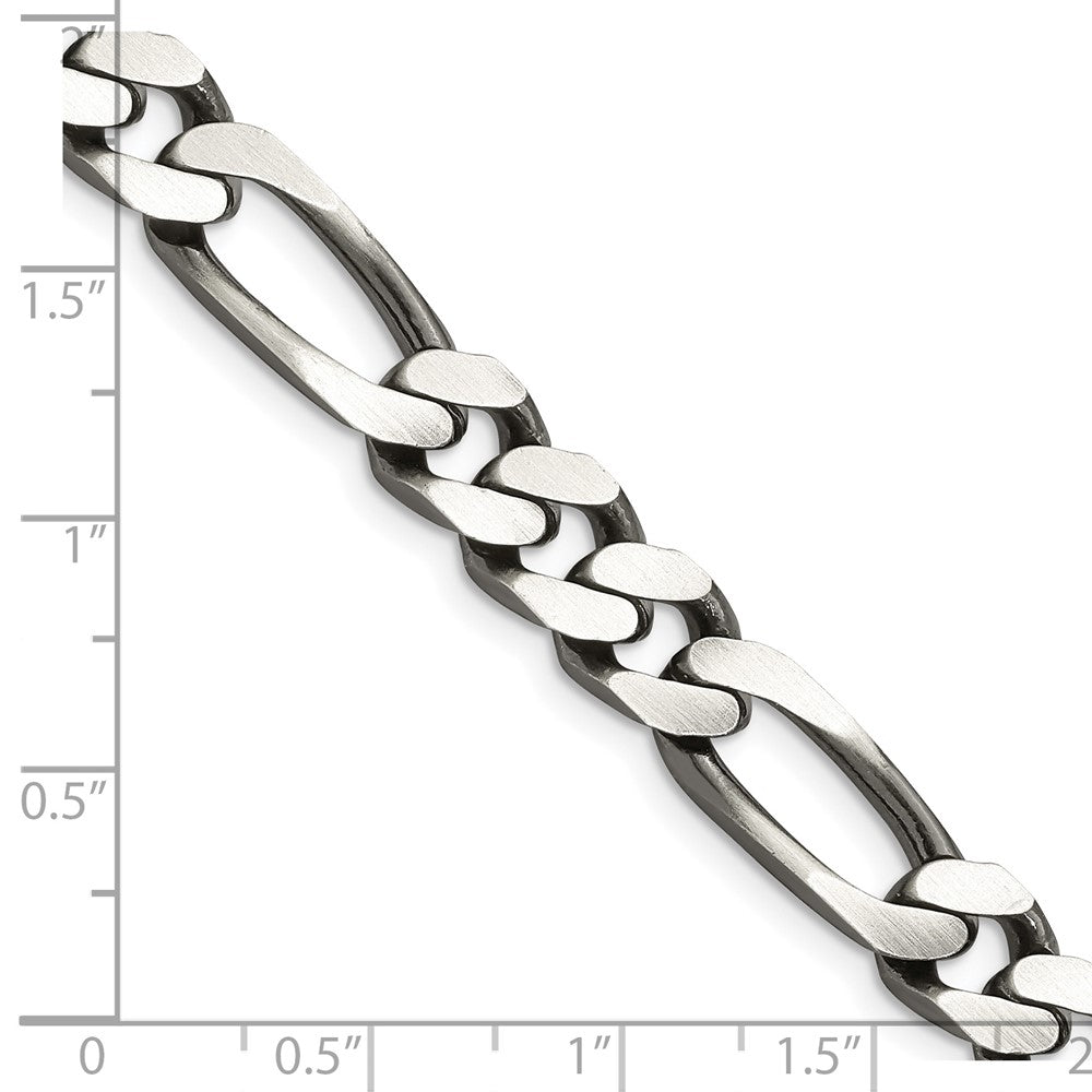 FJC Finejewelers 925 Sterling Silver Antiqued Figaro Chain Bracelet 9 Inches x 9 mm