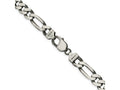 FJC Finejewelers 925 Sterling Silver Antiqued Figaro Chain Bracelet 9 Inches x 9 mm