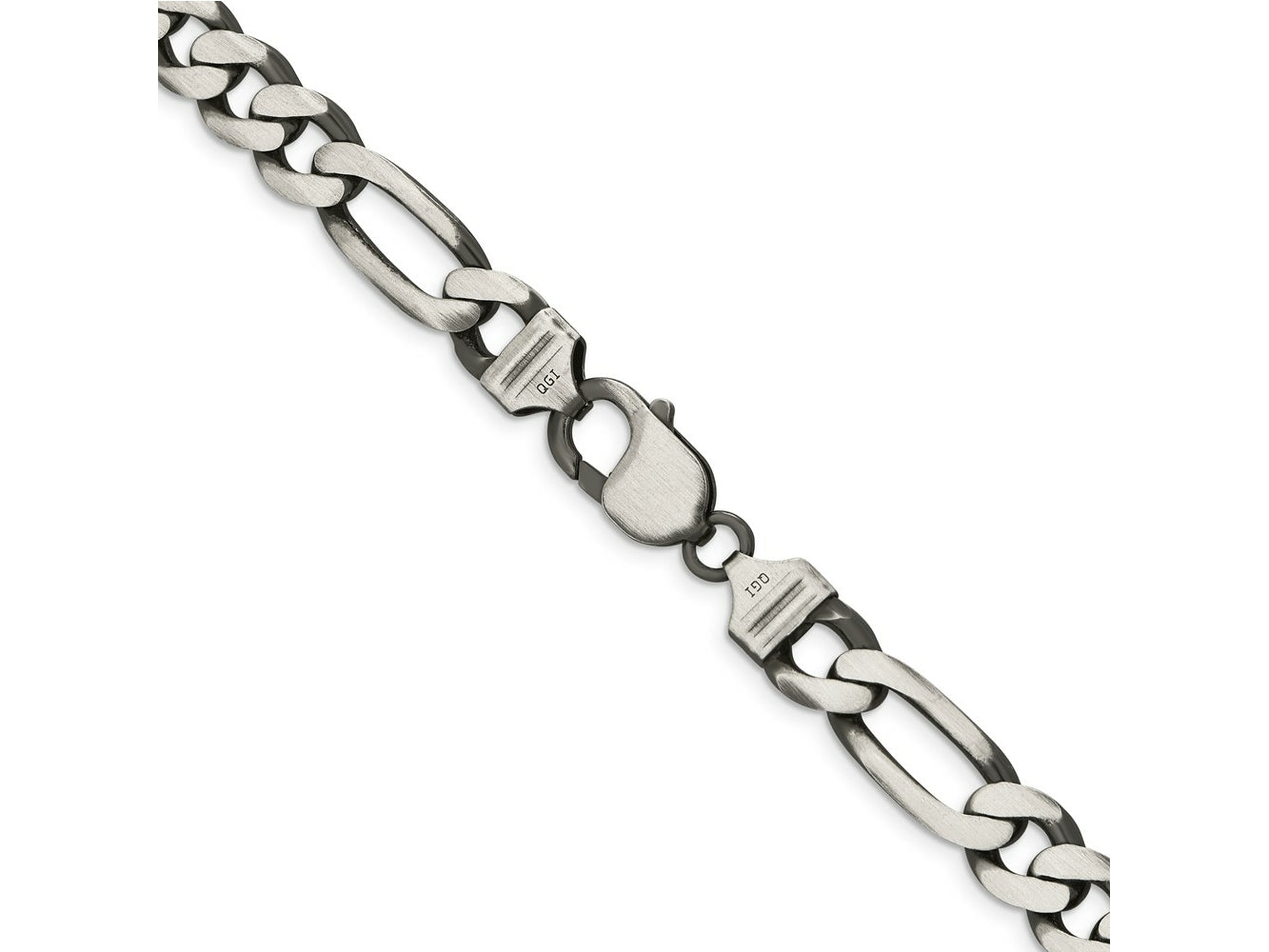 FJC Finejewelers 925 Sterling Silver Antiqued Figaro Chain Bracelet 9 Inches x 9 mm