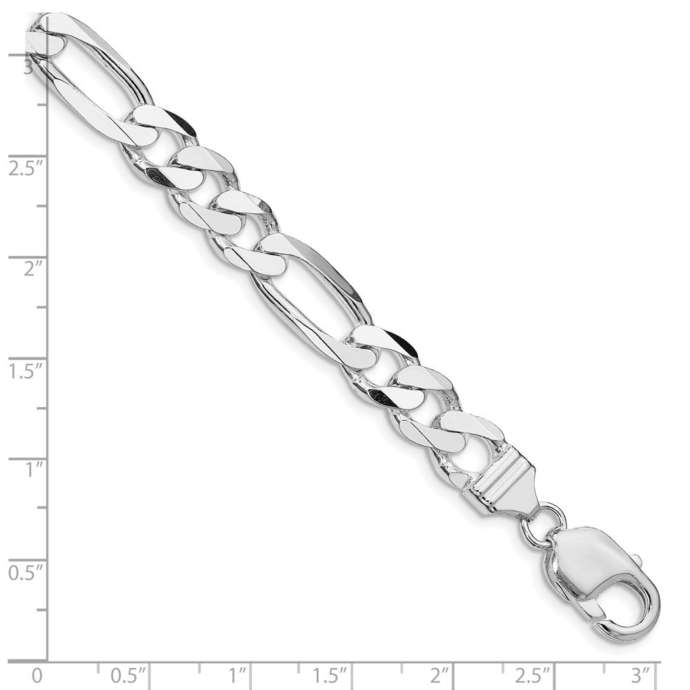 FJC Finejewelers 925 Sterling Silver Rhodium Plated Figaro Chain Bracelet 8 Inches x 9 mm