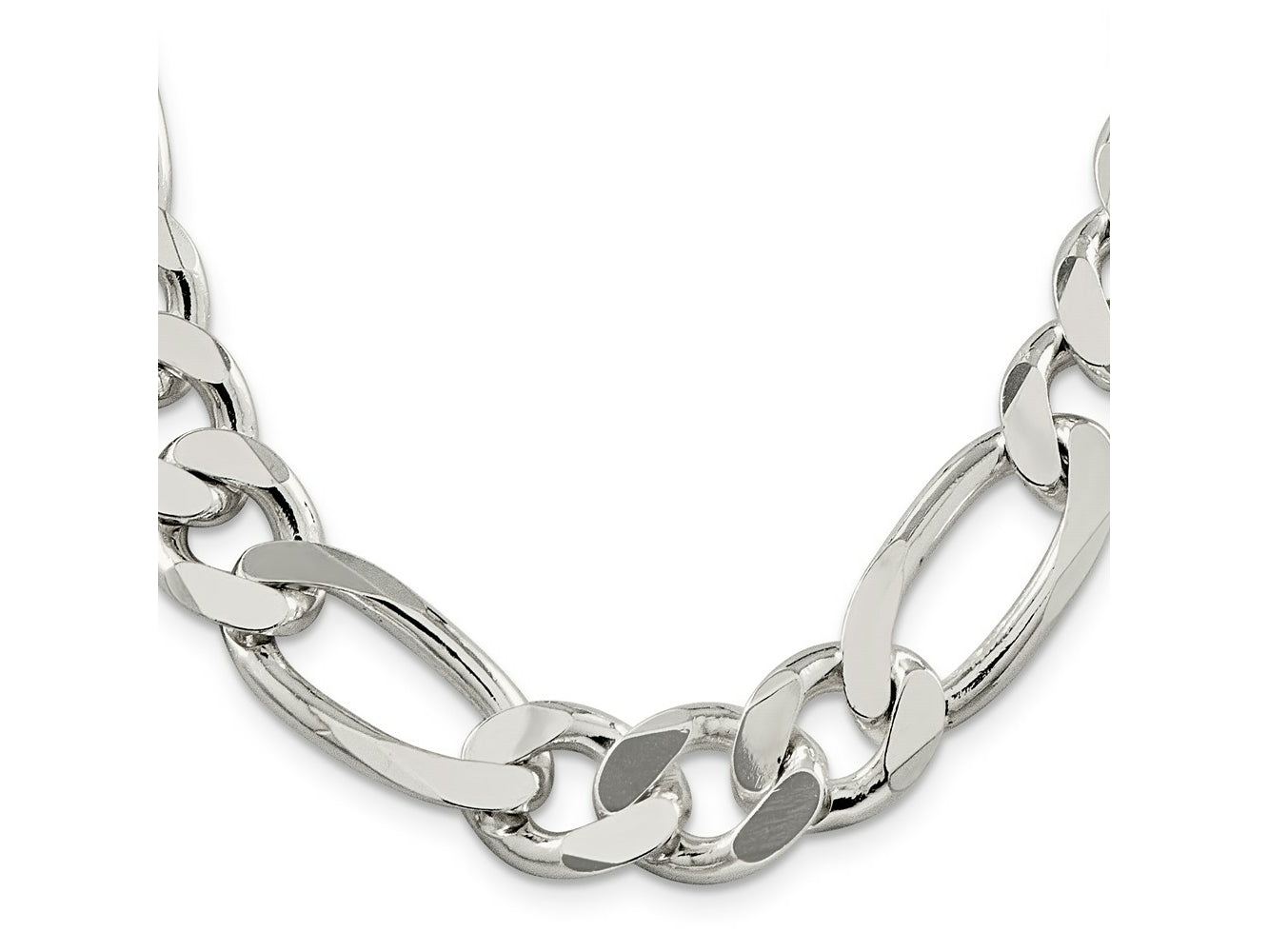 FJC Finejewelers 925 Sterling Silver Figaro Chain 24 Inches x 15 mm