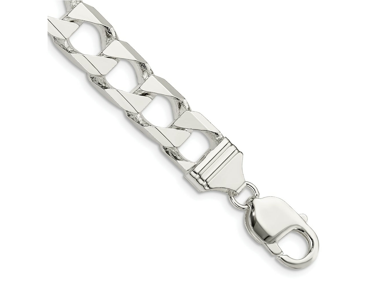 FJC Finejewelers 925 Sterling Silver Bright Cut Square Curb Chain Bracelet 8 Inches x 10.3 mm