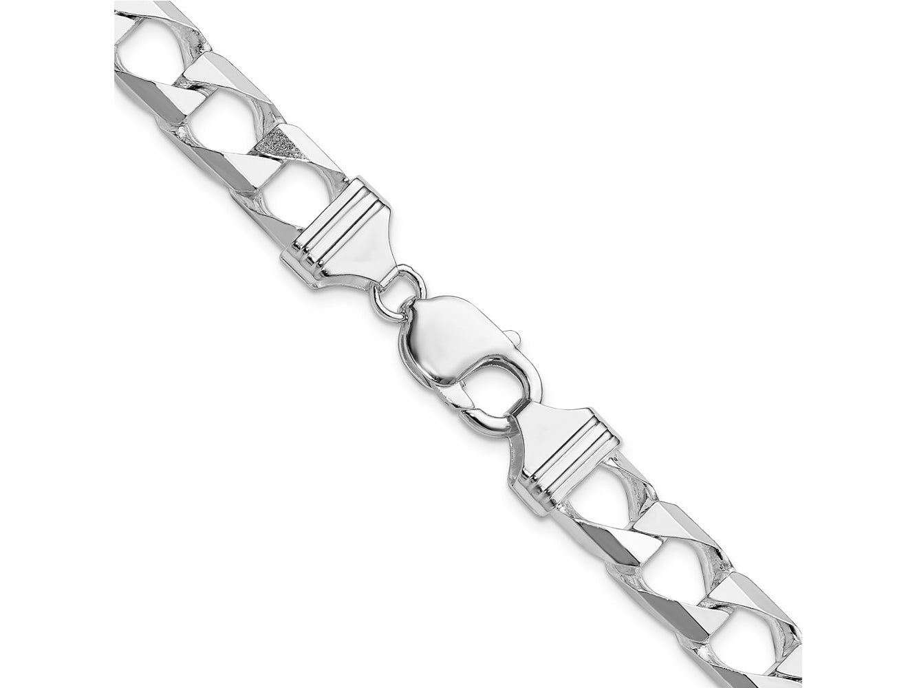 FJC Finejewelers 925 Sterling Silver Bright Cut Square Curb Chain Bracelet 9 Inches x 10.3 mm