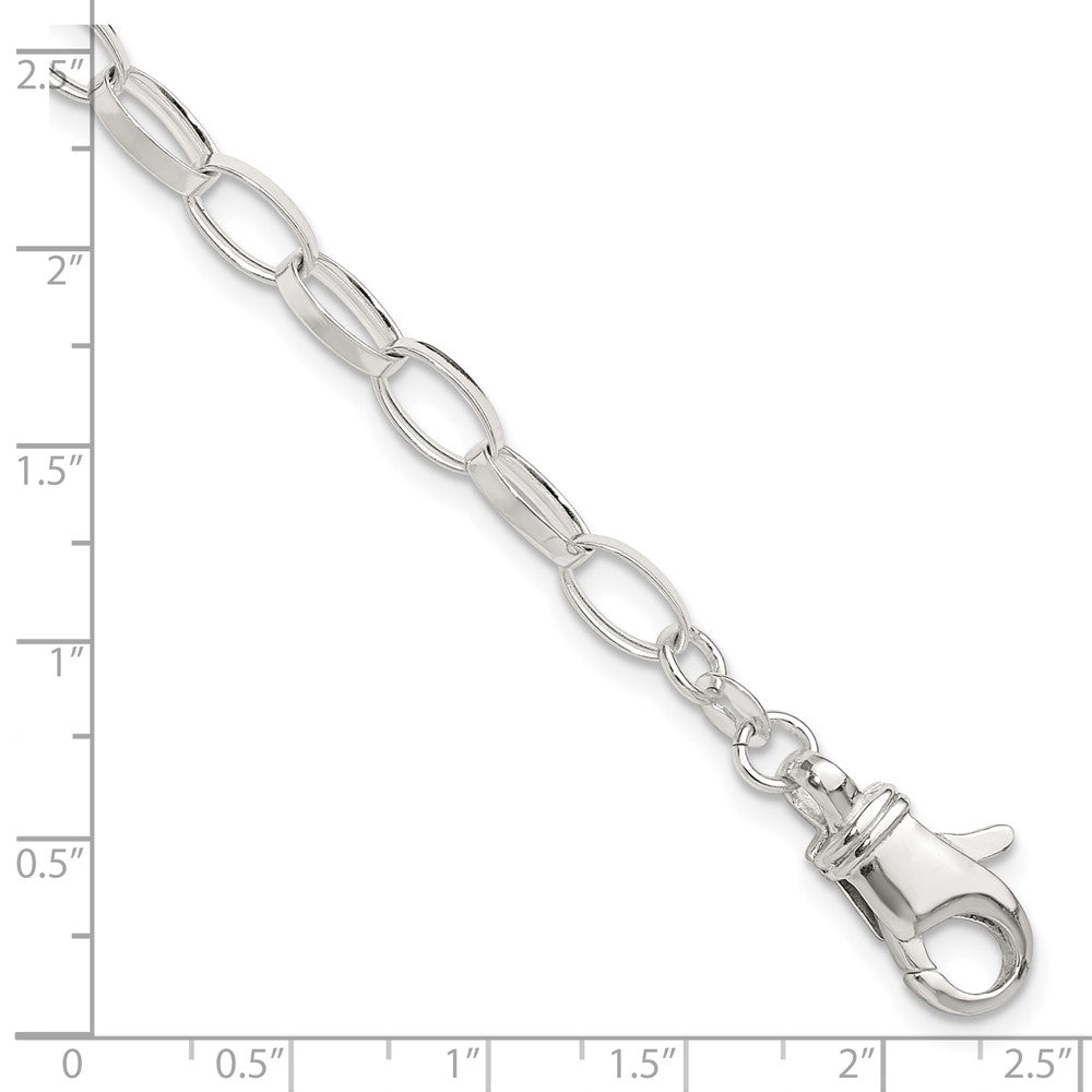 FJC Finejewelers 925 Sterling Silver Hand Made Cable 9inch Solid Fancy Link Anklet 9 Inches x 5 mm
