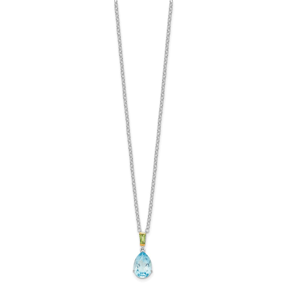 FJC Finejewelers and Sky Blue Topaz and Peridot 18 inch (with 2 extension) Necklace