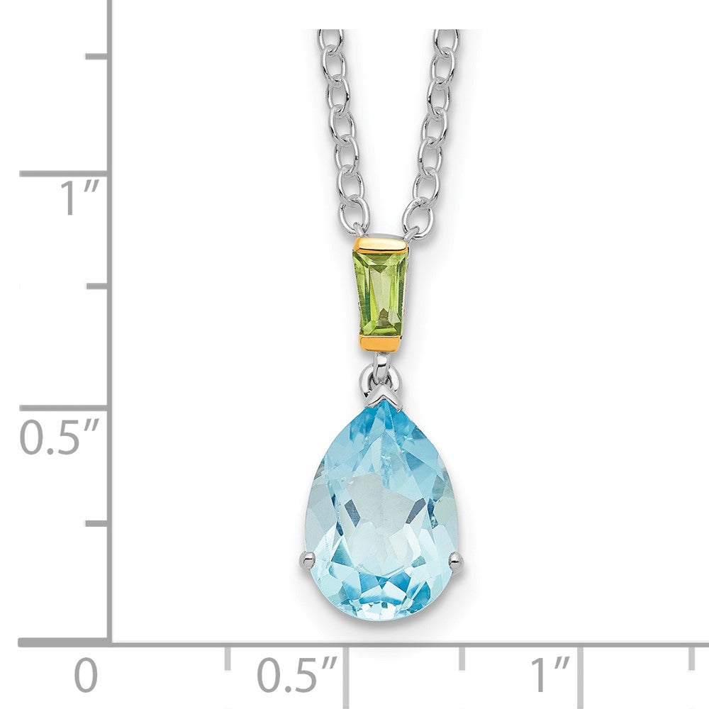 FJC Finejewelers and Sky Blue Topaz and Peridot 18 inch (with 2 extension) Necklace