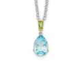 FJC Finejewelers and Sky Blue Topaz and Peridot 18 inch (with 2 extension) Necklace