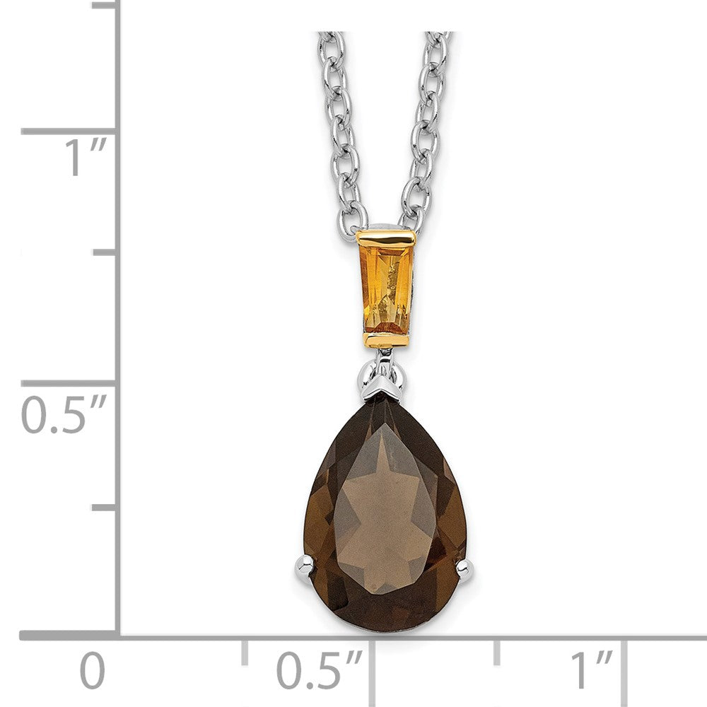 FJC Finejewelers and Smokey Quartz and Citrine 18 inch with 2 inch extension Necklace