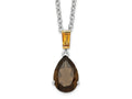 FJC Finejewelers and Smokey Quartz and Citrine 18 inch with 2 inch extension Necklace