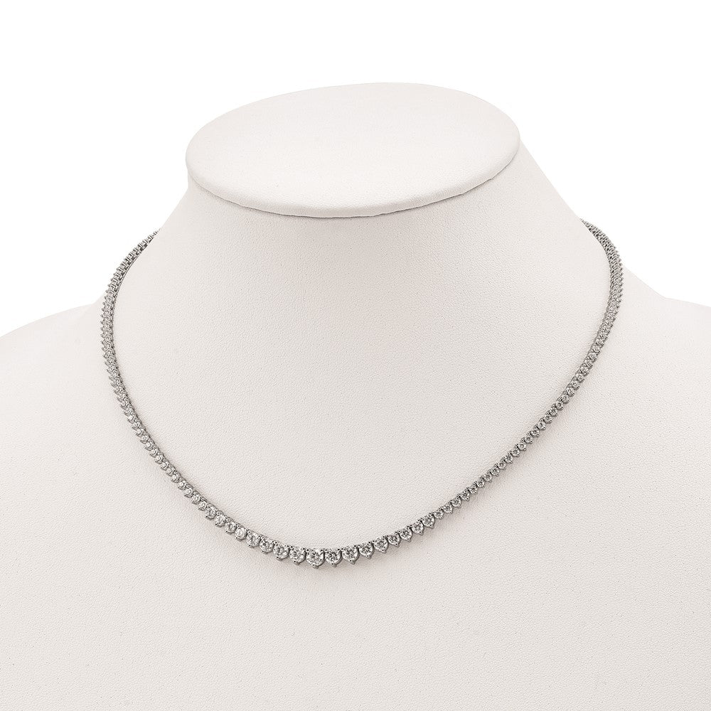 FJC Finejewelers 925 Sterling Silver Fancy Necklace 2-4.5mm CZ 's17 Inches