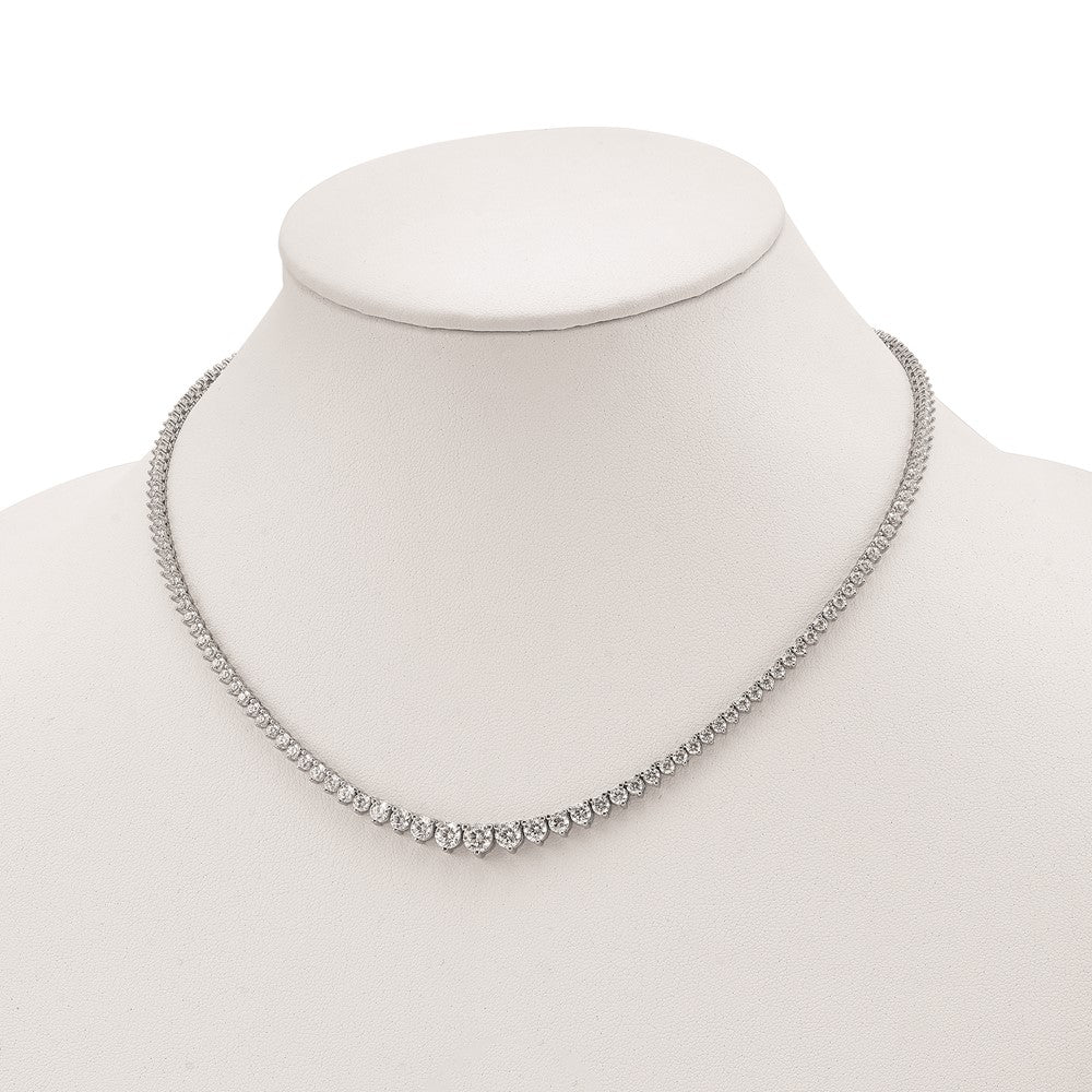 FJC Finejewelers 925 Sterling Silver Fancy Necklace Stone 2.3 - 5 mm CZ's 17 Inches