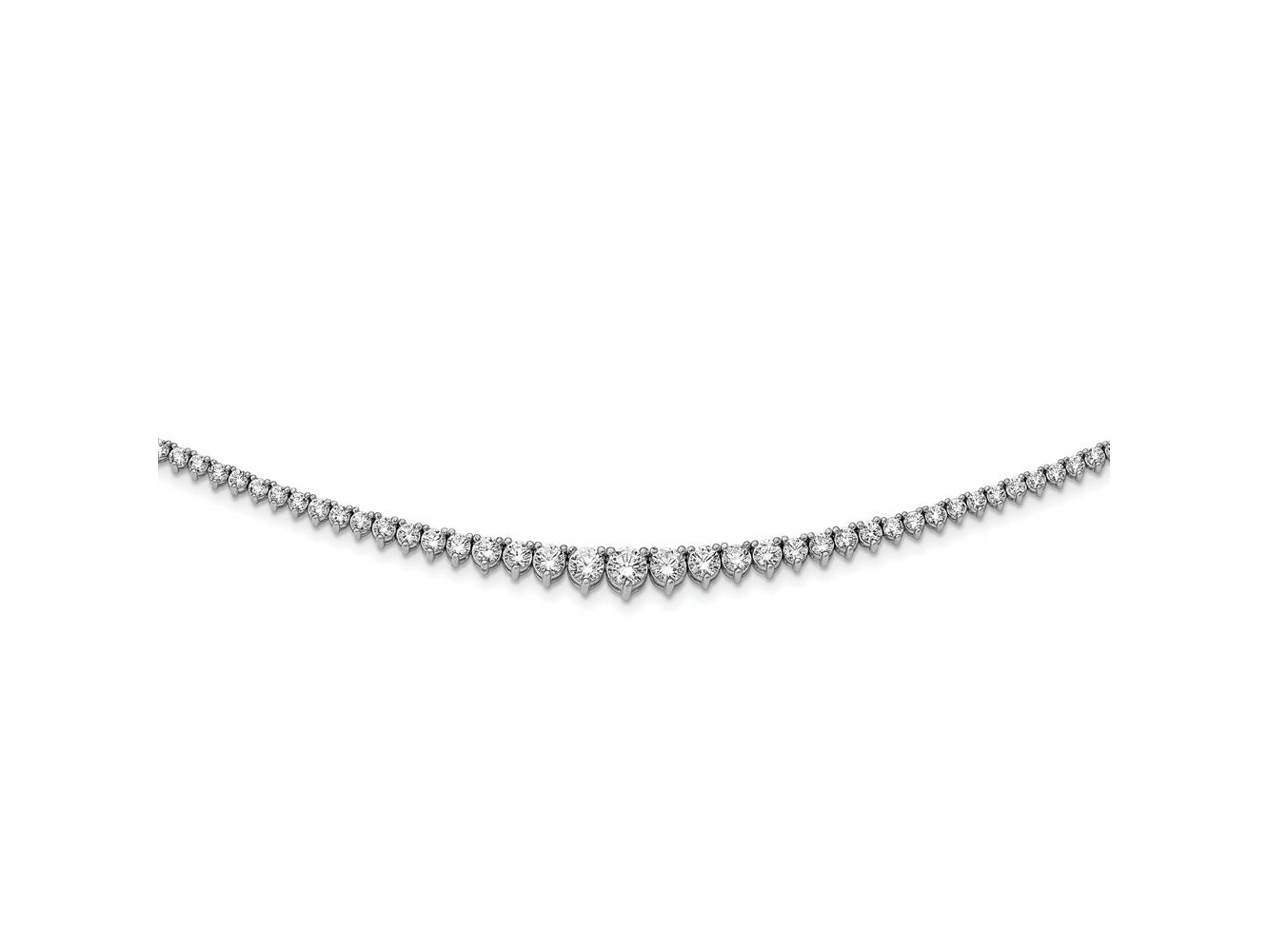 FJC Finejewelers 925 Sterling Silver Fancy Necklace Stone 2.3 - 5 mm CZ's 17 Inches