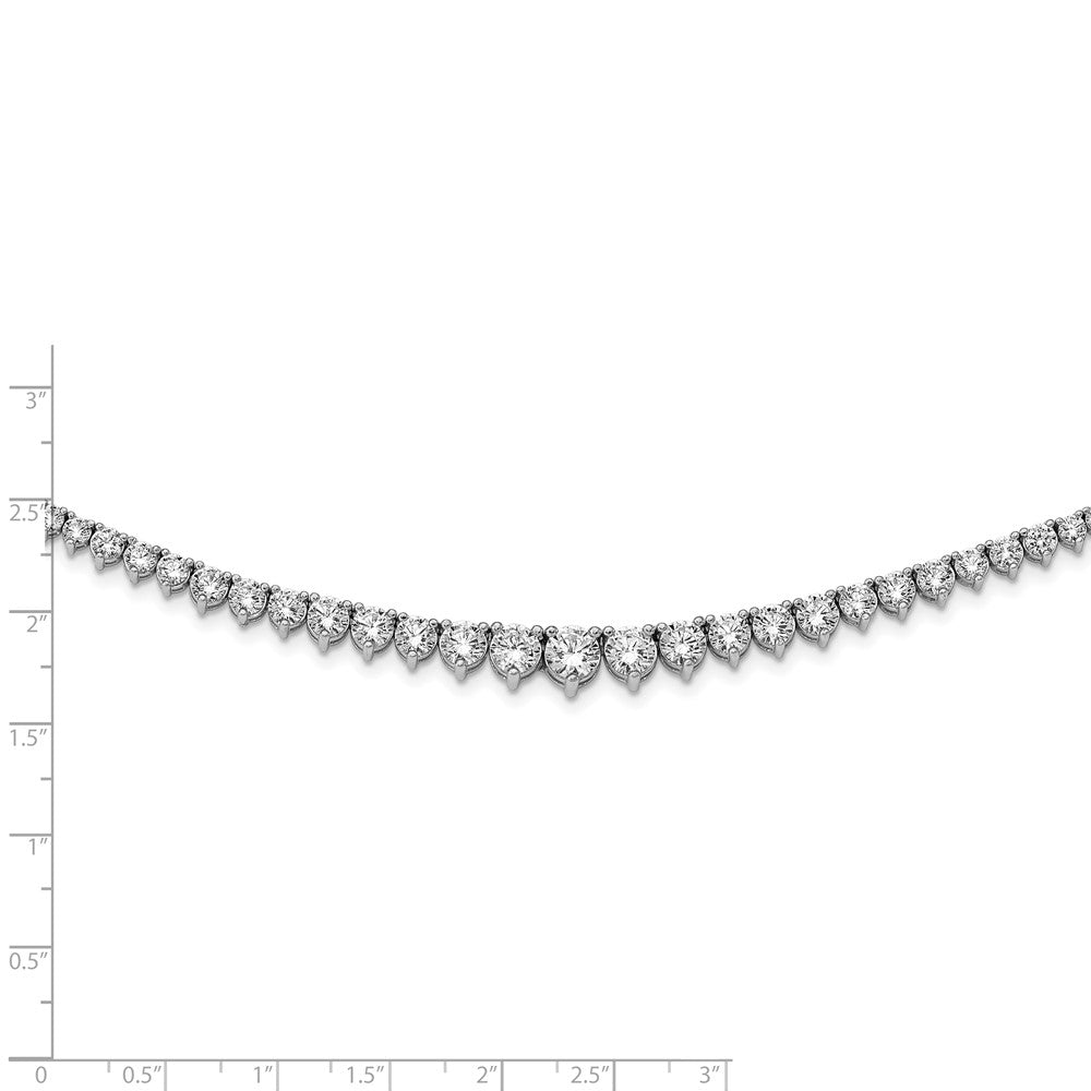 FJC Finejewelers 925 Sterling Silver Fancy Necklace 2.5 to 6.0 mm CZ's 17 Inches