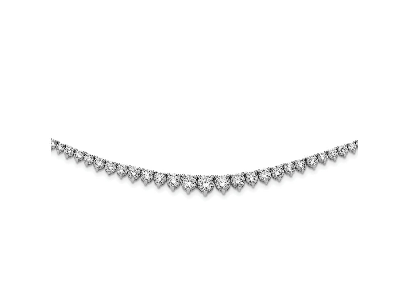 FJC Finejewelers 925 Sterling Silver Fancy Necklace 2.5 to 6.0 mm CZ's 17 Inches