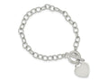 FJC Finejewelers 925 Sterling Silver Oval Link Engraveable Heart Bracelet 7.5 Inches x 21 mm