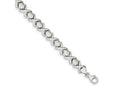FJC Finejewelers 925 Sterling Silver Link Polished and Satin XO Bracelet 8 Inches x 9 mm