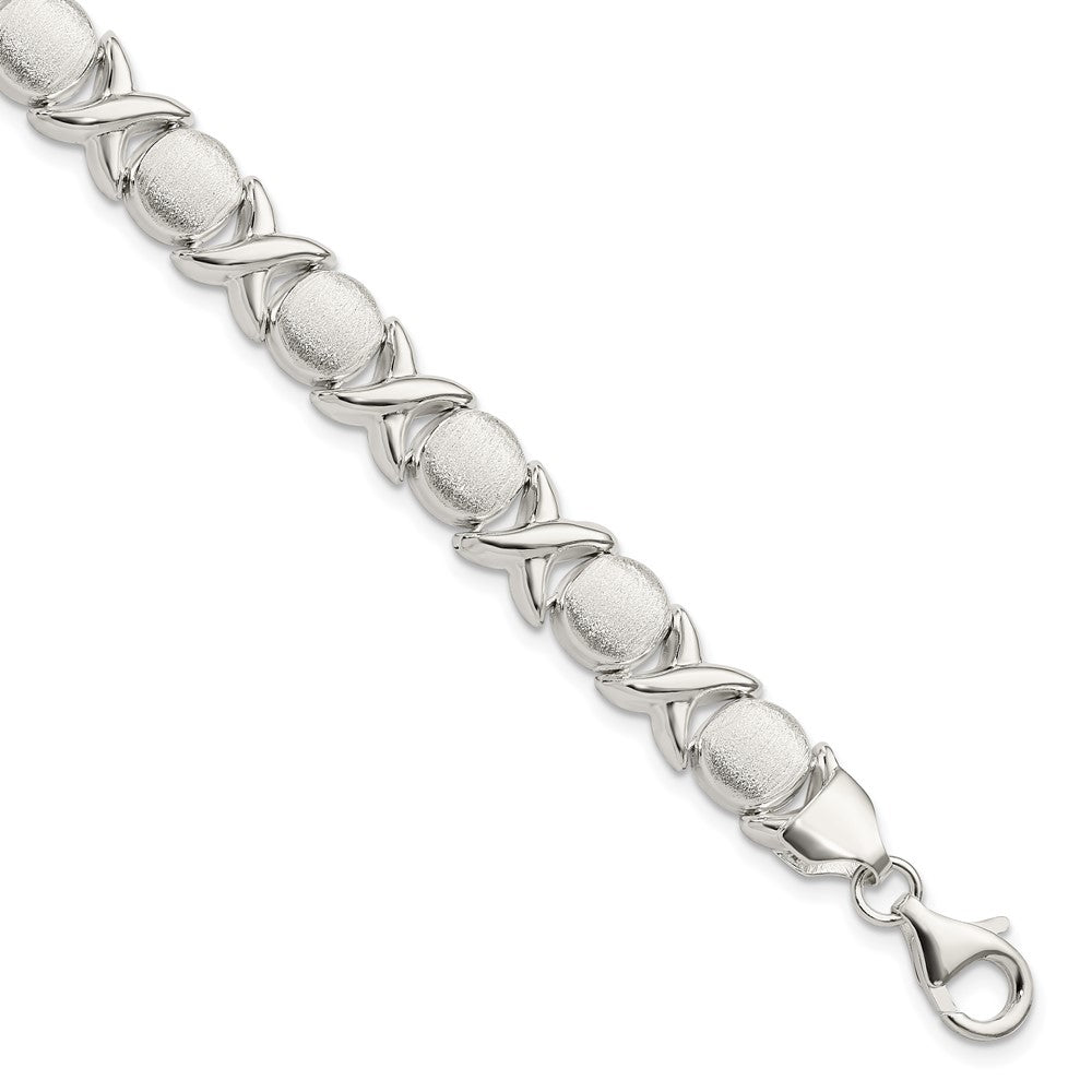 FJC Finejewelers 925 Sterling Silver Fancy Polished and Satin XO Bracelet 8 Inches x 9 mm