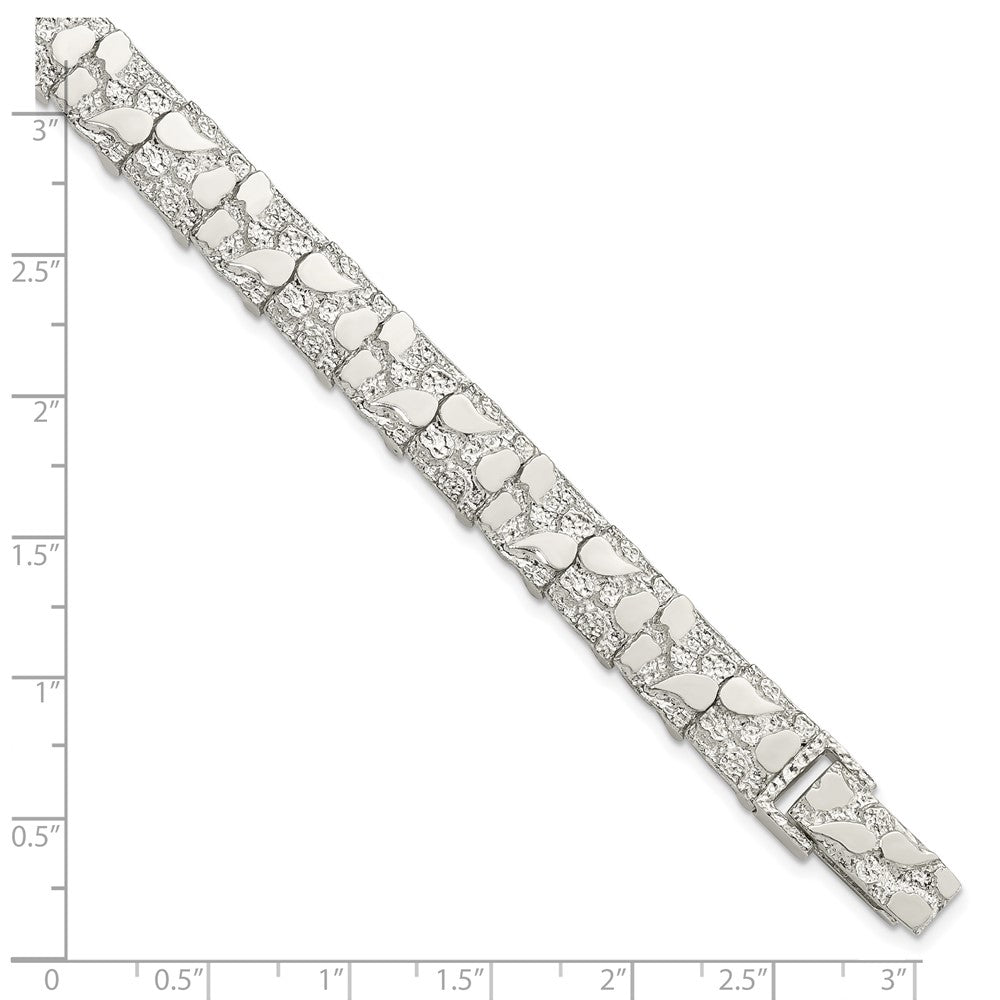 FJC Finejewelers 925 Sterling Silver Nugget Bracelet 8 Inches x 9 mm