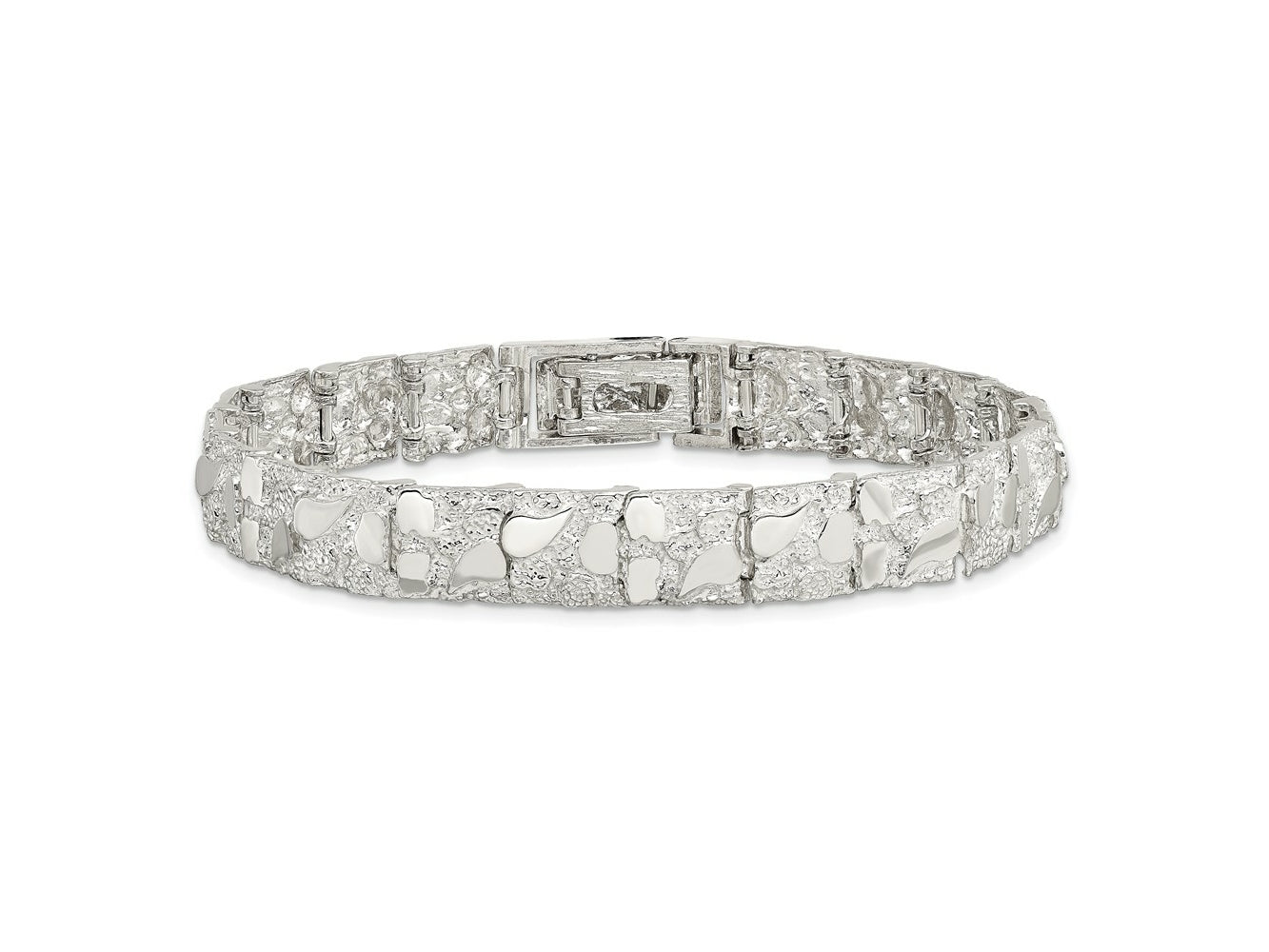 FJC Finejewelers 925 Sterling Silver Nugget Bracelet 8 Inches x 9 mm