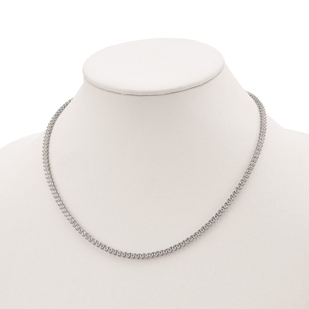 FJC Finejewelers 925 Sterling Silver Fancy Necklace 2.5mm CZ's 18in 163 Stone 18 Inches