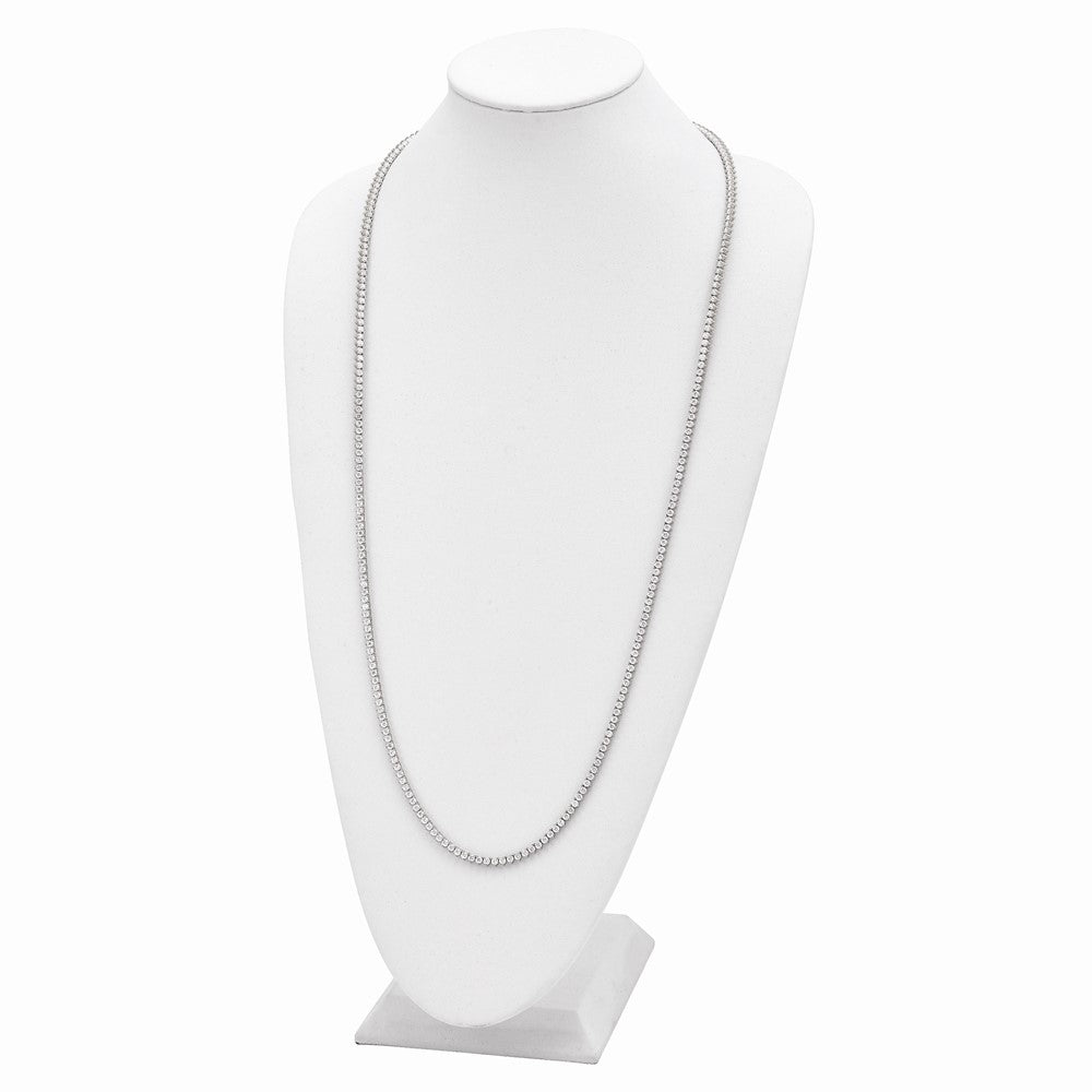FJC Finejewelers 925 Sterling Silver Fancy Necklace Rhodium Plated CZ 36in Necklace 36 Inches