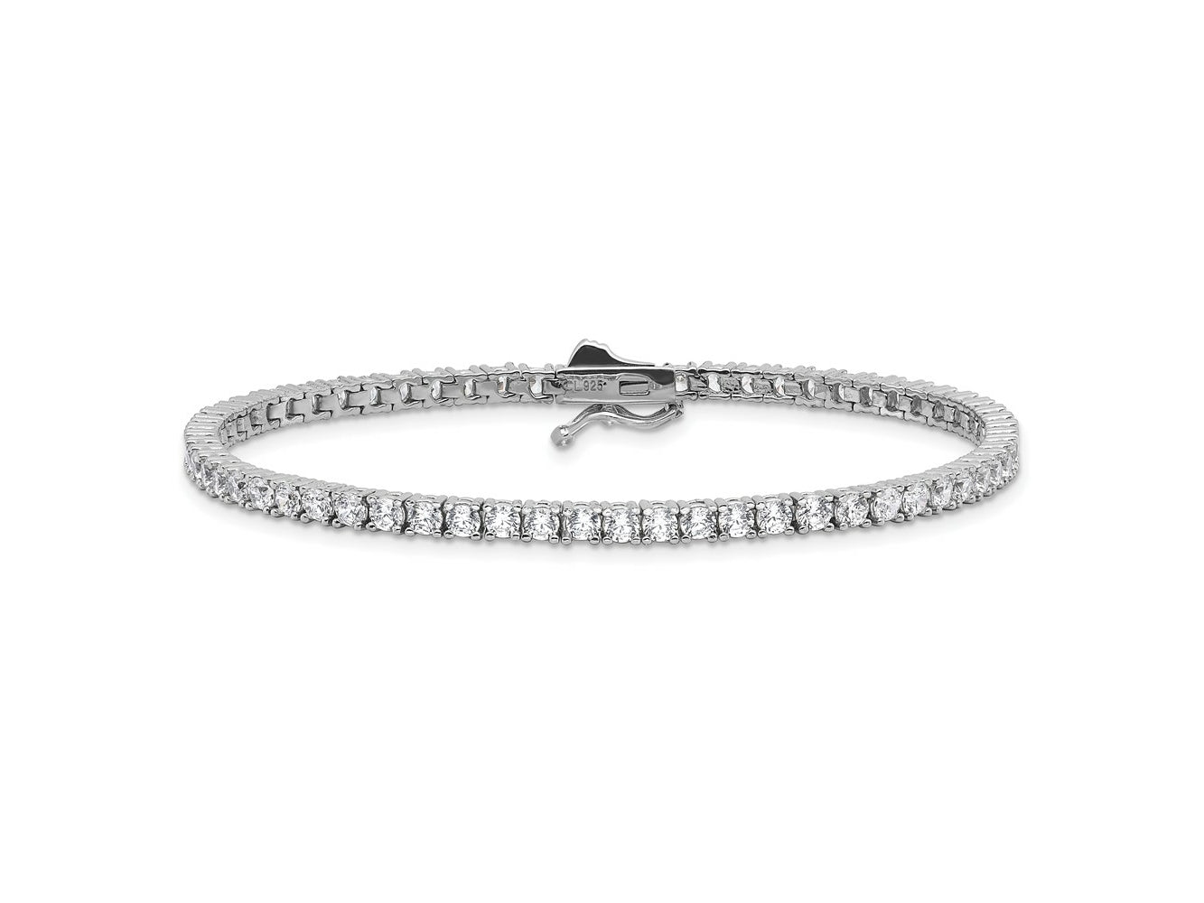 FJC Finejewelers 925 Sterling Silver CZ Tennis Bracelet 2.5mm CZ 64 Stone 7 Inches x 3.3 mm
