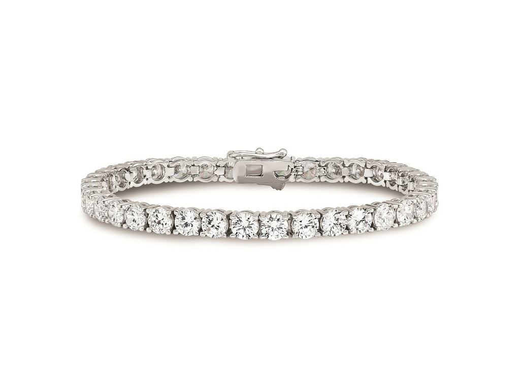 FJC Finejewelers 925 Sterling Silver CZ Bracelet  4.5mm CZ 37 Stone 7in Bracelet 7 Inches x 4.8 mm