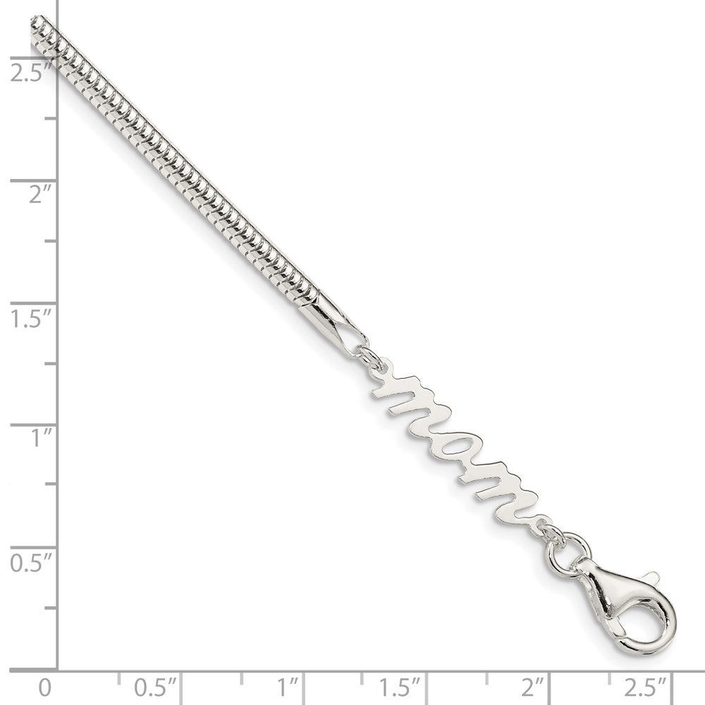 FJC Finejewelers 925 Sterling Silver Bracelets with Station MOM Bracelet 7.5 Inches x 2.85 mm