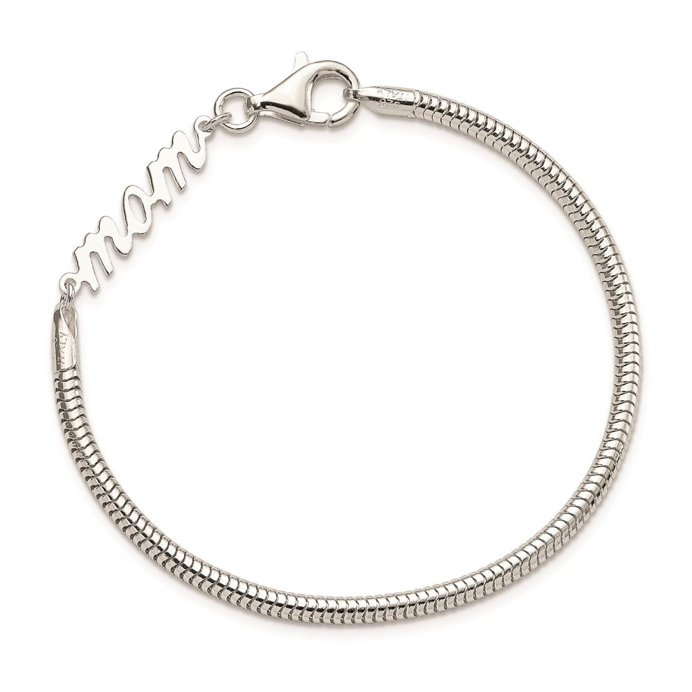 FJC Finejewelers 925 Sterling Silver Bracelets with Station MOM Bracelet 7.5 Inches x 2.85 mm