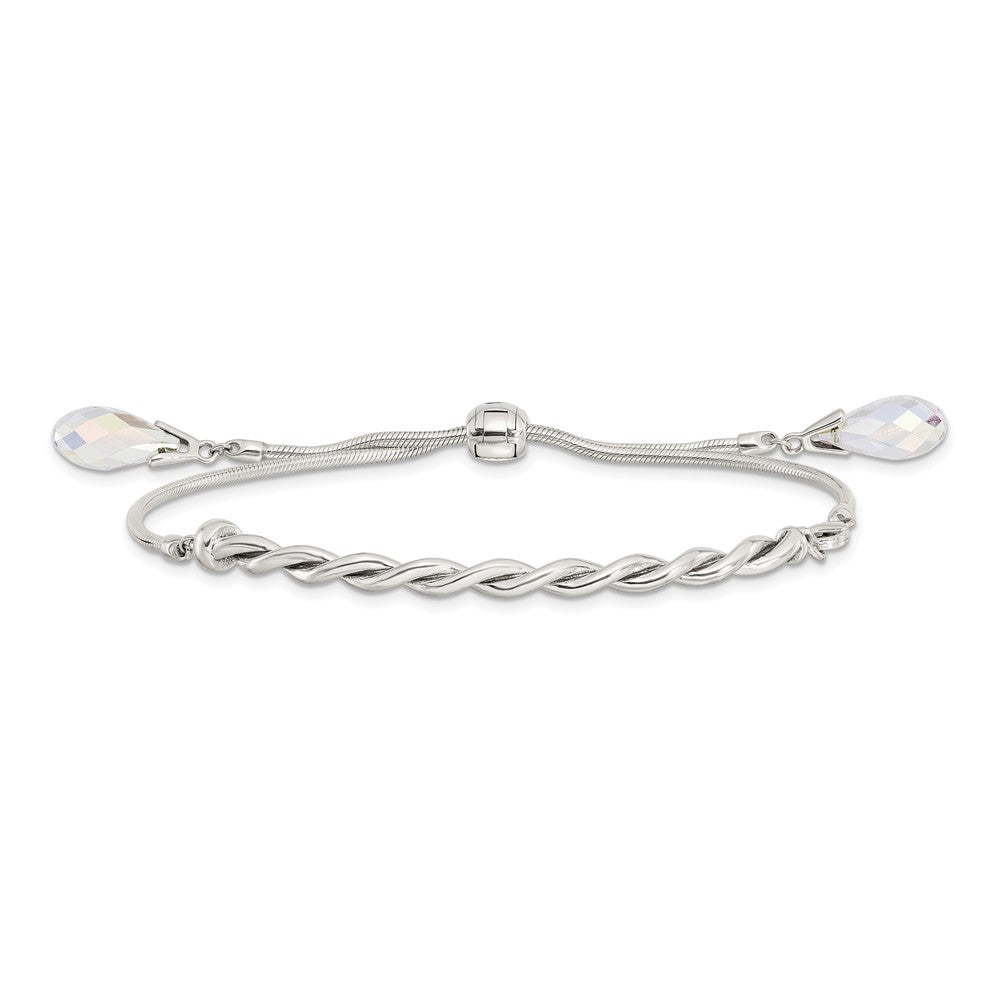 FJC Finejewelers 925 Sterling Silver Adjustable Antiqued Crystal Tassel Adjustable Bracelet