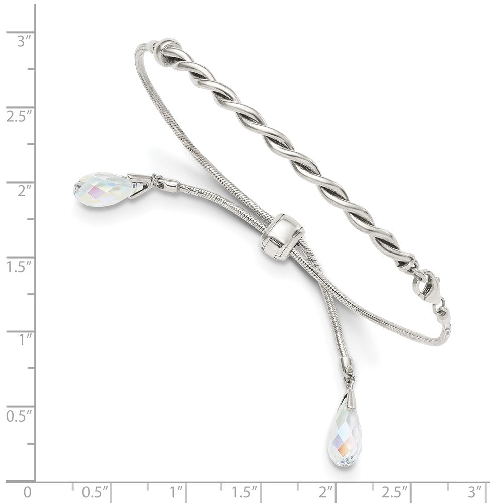 FJC Finejewelers 925 Sterling Silver Adjustable Antiqued Crystal Tassel Adjustable Bracelet