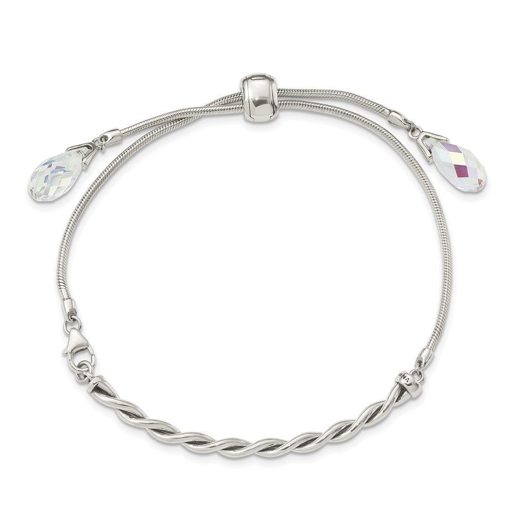 FJC Finejewelers 925 Sterling Silver Adjustable Antiqued Crystal Tassel Adjustable Bracelet