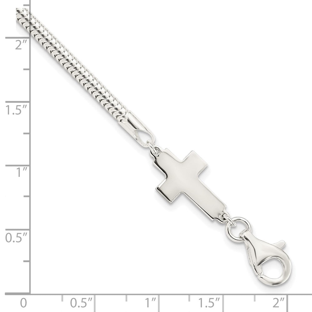 FJC Finejewelers 925 Sterling Silver Sideways Cross Bracelet 7.5 Inches