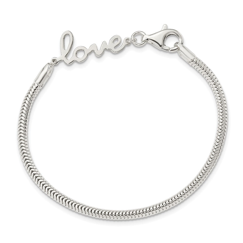 FJC Finejewelers 925 Sterling Silver LOVE Bracelet 7.5 Inches x 9.5 mm