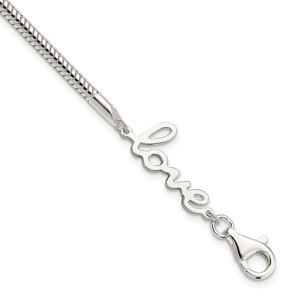 FJC Finejewelers 925 Sterling Silver LOVE Bracelet 7.5 Inches x 9.5 mm