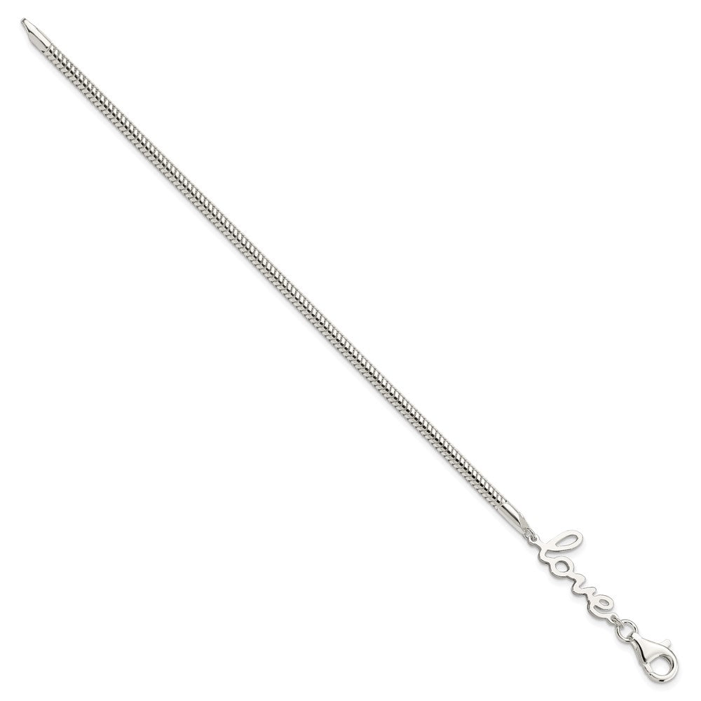 FJC Finejewelers 925 Sterling Silver LOVE Bracelet 7.5 Inches x 9.5 mm