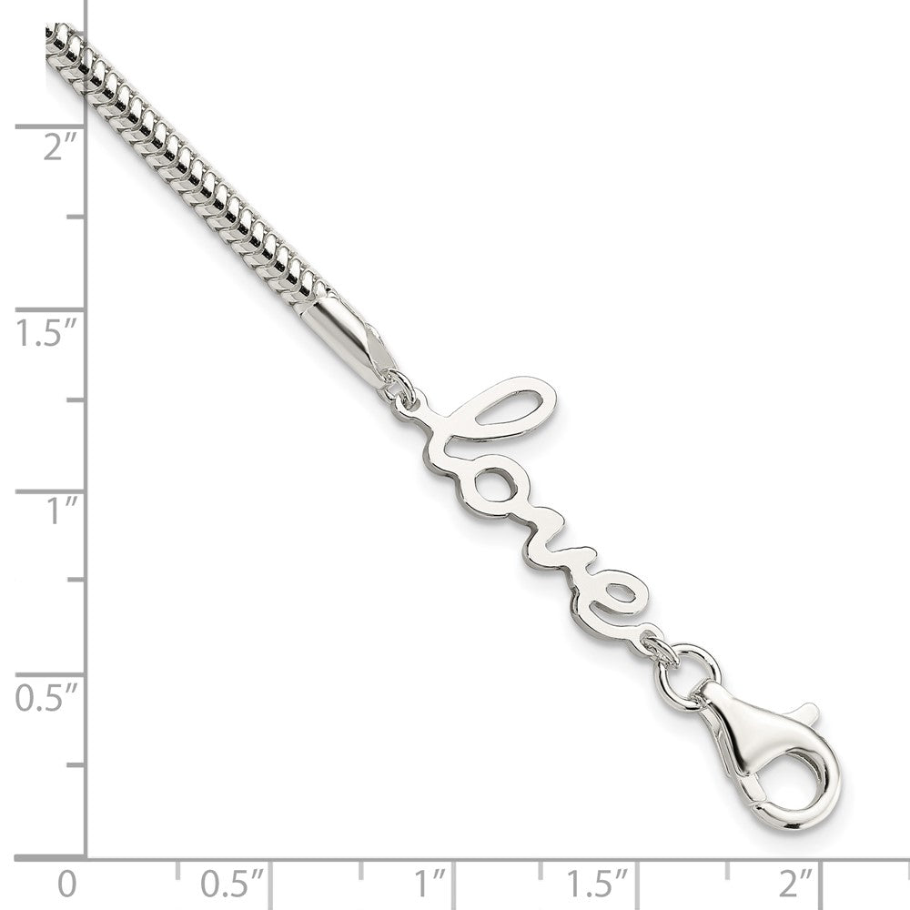 FJC Finejewelers 925 Sterling Silver LOVE Bracelet 7.5 Inches x 9.5 mm