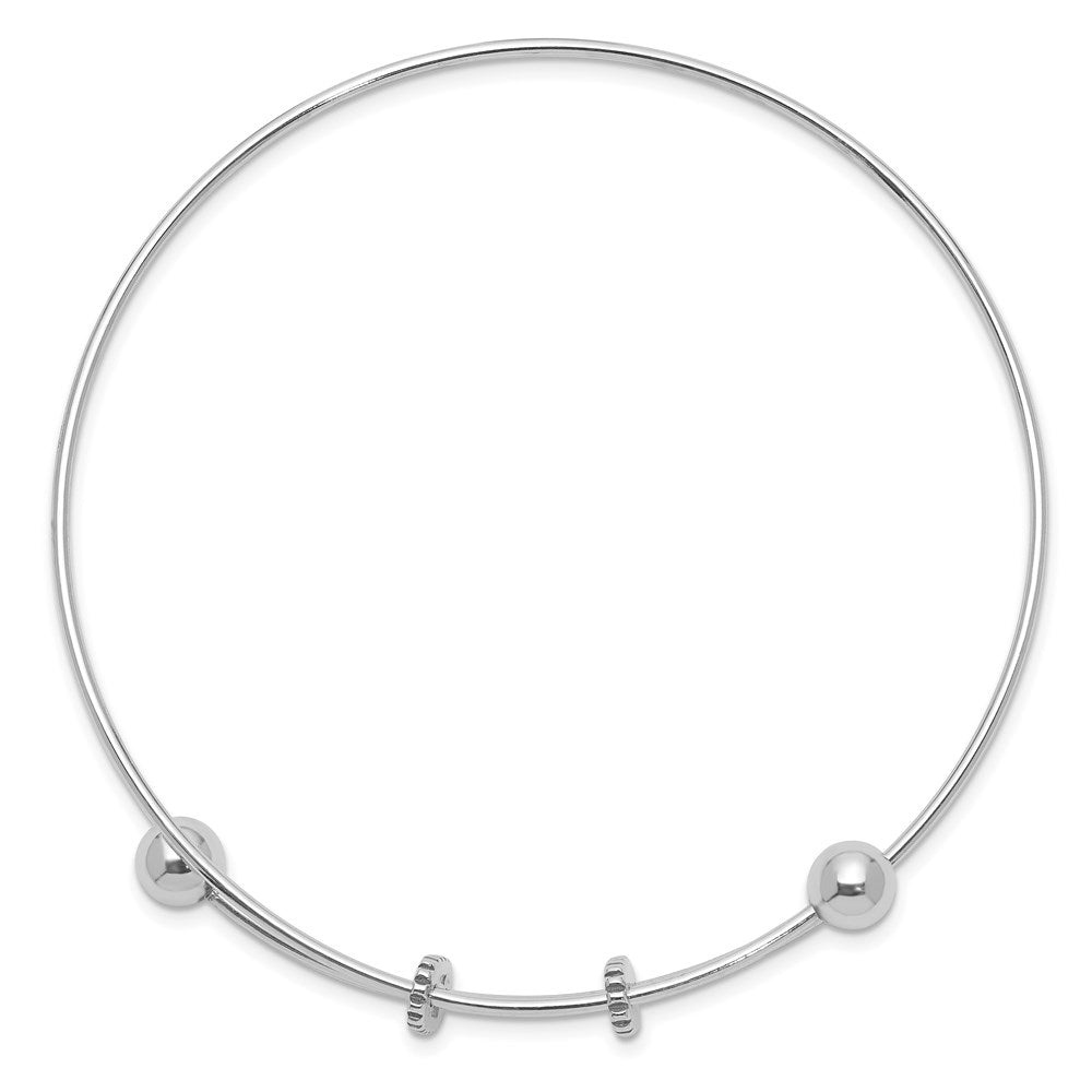 FJC Finejewelers 925 Sterling Silver Rhodium Plated Polished Expandable Bangle