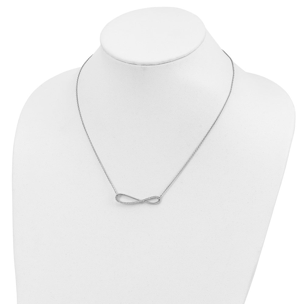 FJC Finejewelers 925 Sterling Silver Cable  CZ Infinity Symbol 18.5 in Necklace 18 Inches x 40 Inches