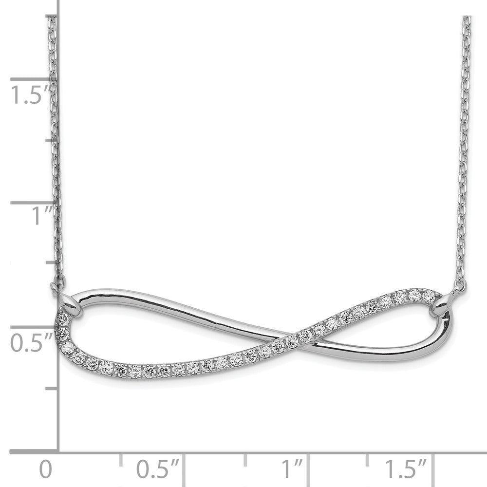 FJC Finejewelers 925 Sterling Silver Cable  CZ Infinity Symbol 18.5 in Necklace 18 Inches x 40 Inches