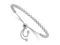 FJC Finejewelers 925 Sterling Silver Box Rhodium Plated CZ Adjustable Bracelet 3.87 mm