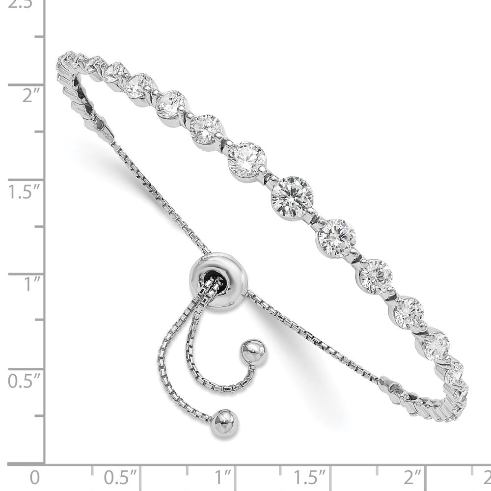 FJC Finejewelers 925 Sterling Silver Graduated CZ Adjustable 5in-8.75in Bracelet 5.3 mm